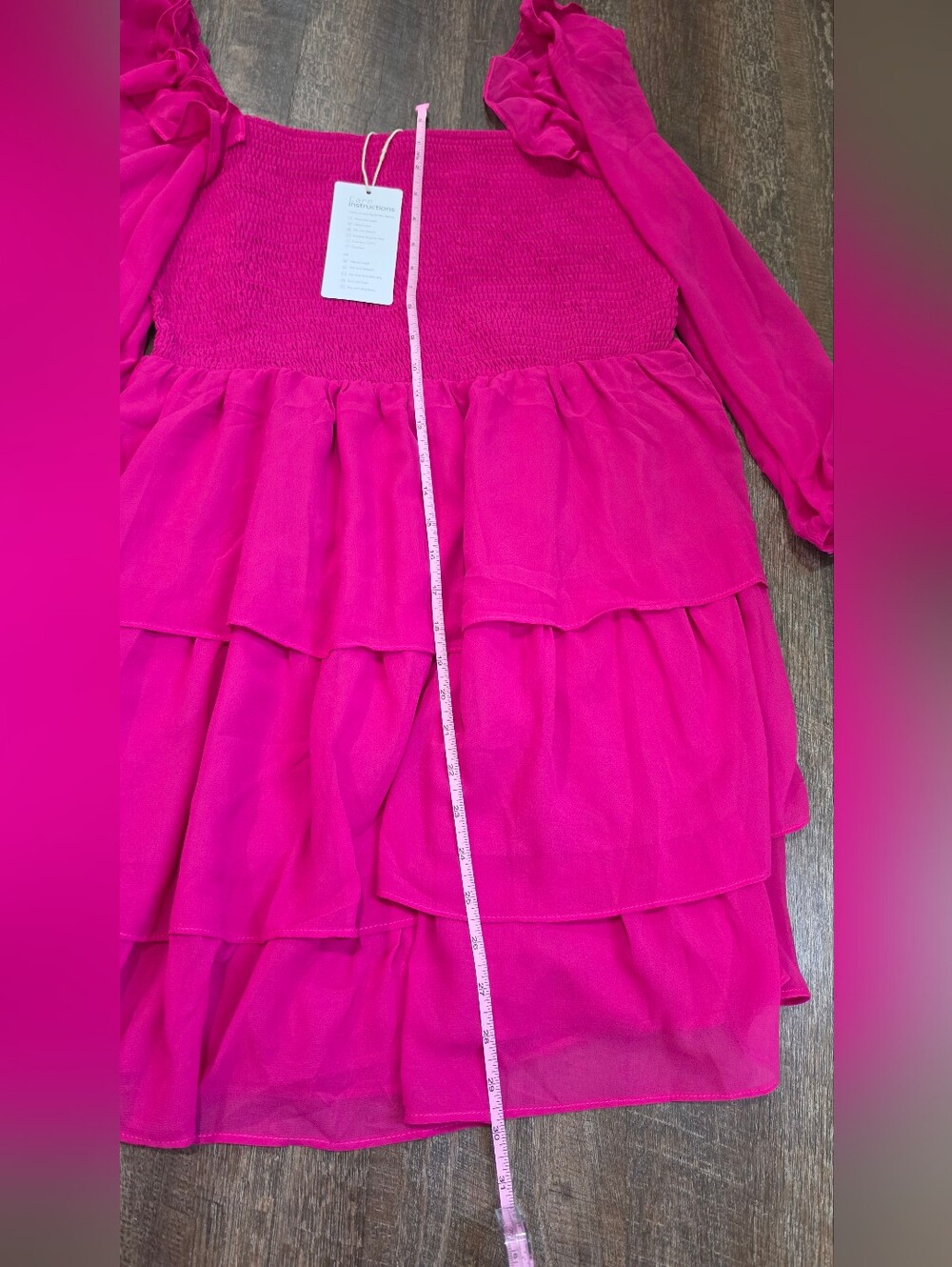 Byimns Pink Ruffle Tiered Dress XL - Picture 13 of 16